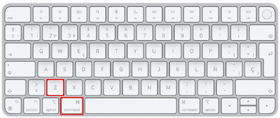Atajo teclado Mac Command Z