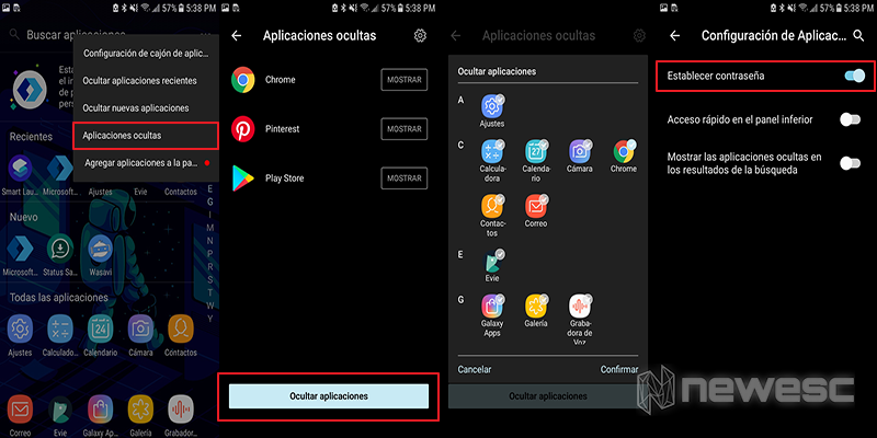 Cómo ocultar aplicaciones en Android Launcher