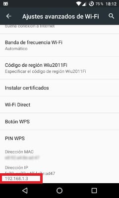 Cómo saber dirección IP router Android paso 2