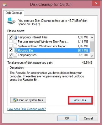 Disk Cleanup paso 3