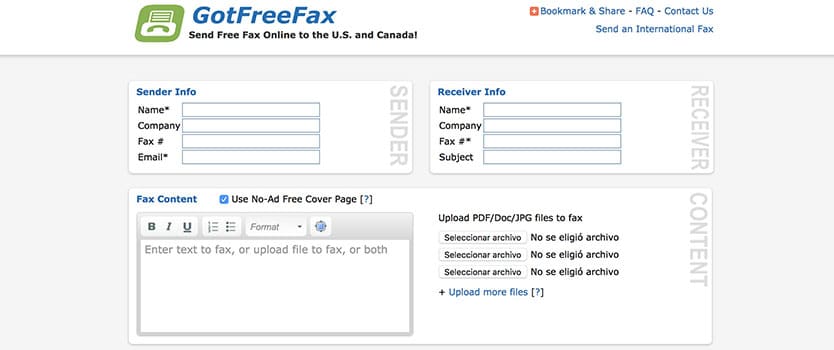 Enviar Fax Gratis Free Fax