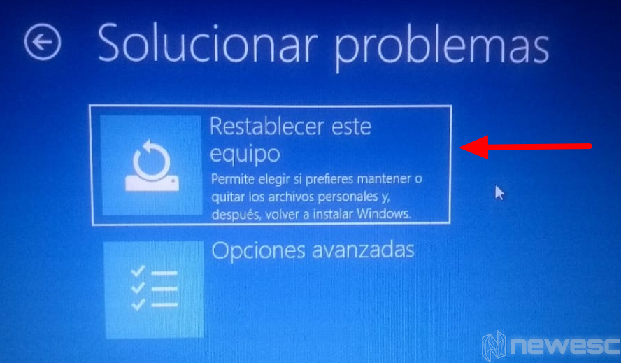 Formatear laptop Windows 10 con Menú Inicio2