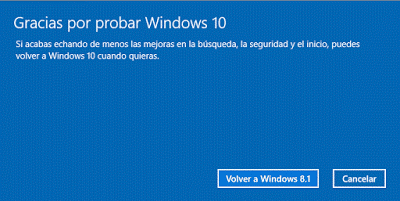 Gracias por probar Windows 10