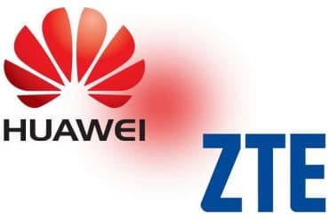 Huawei y ZTE logos