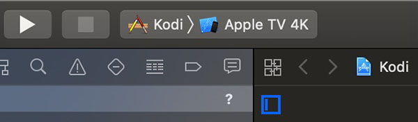 Instalar Kodi en Apple TV 4K Xcode seleccionar emulador o dispositivo