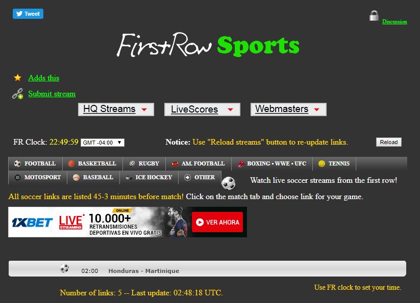 Las Mejores Paginas para ver Fútbol Online Gratis FirstRow Sports