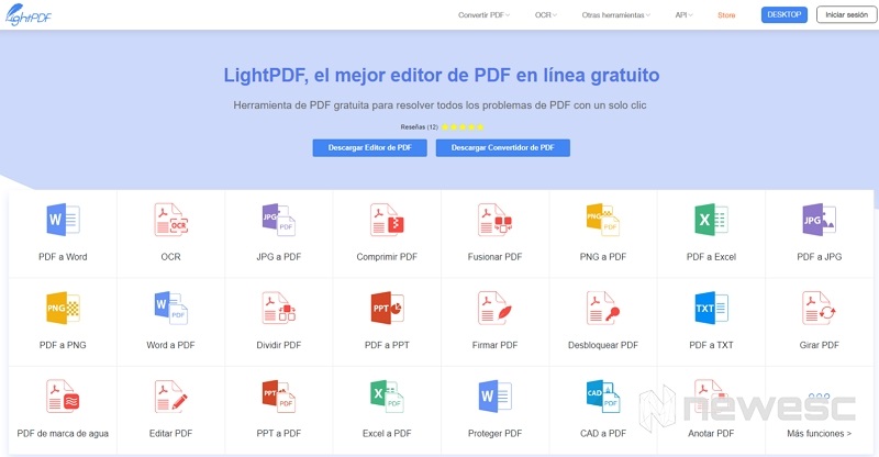 LightPDF convertidor de PDF en linea