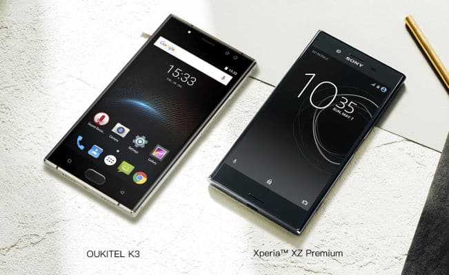 Oukitel K3 vs Sony Xperia XZ Premium Diseño