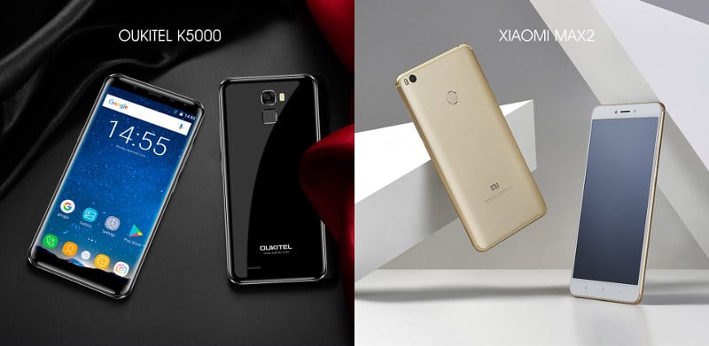 Oukitel K5000 vs Xiaomi Max 2 diseño