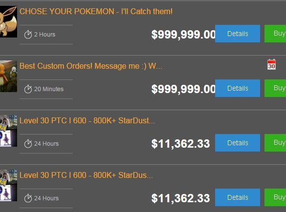 Pokemon GO mercado negro