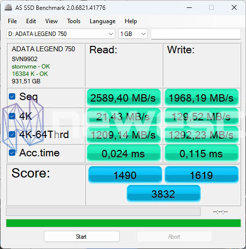REVIEW ADATA LEGEND 750 AS SSD