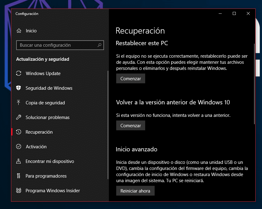 Recuperación de Windows si Windows Update no funciona
