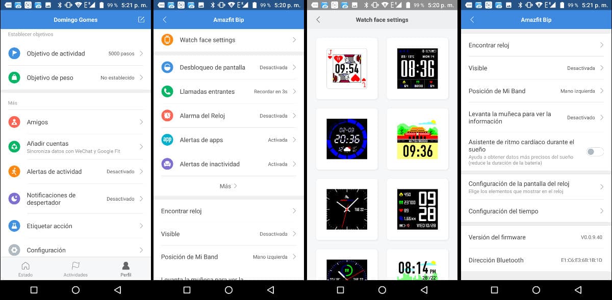 Review Xiaomi Huami AMAZFIT Bip app configuraciones