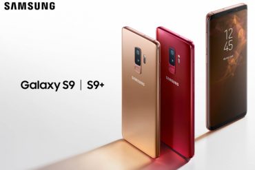 Samsung Galaxy S9 dorado y rojo