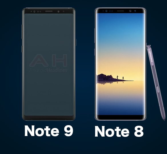 Samsung Note 9 leak vs Note 8