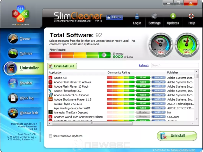 SlimCleaner programa para limpiar ordenador