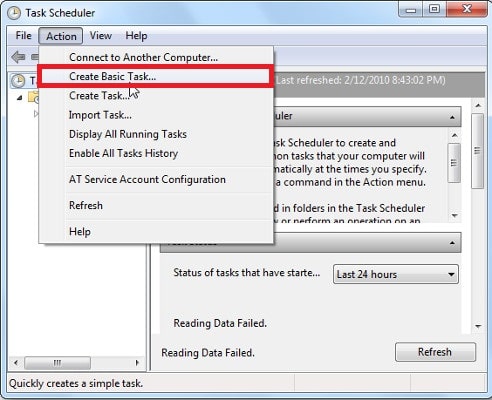 Task Scheduler Disk Cleanup paso 2