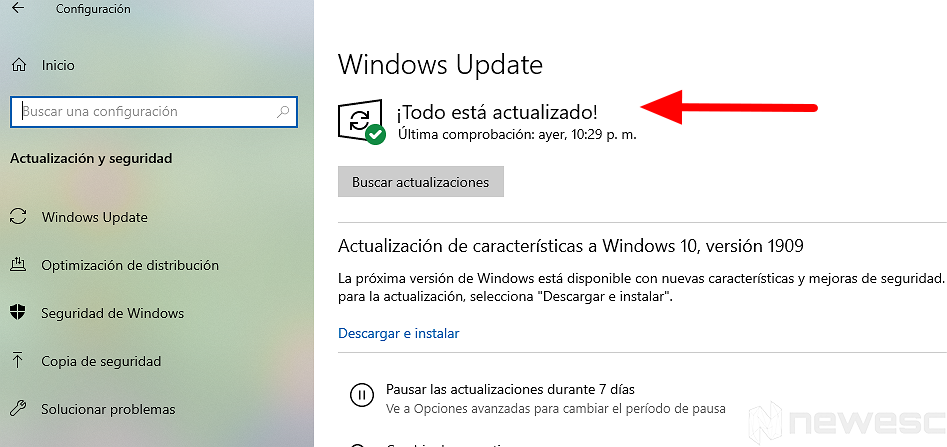 Verificar ordenador Windows actualizado