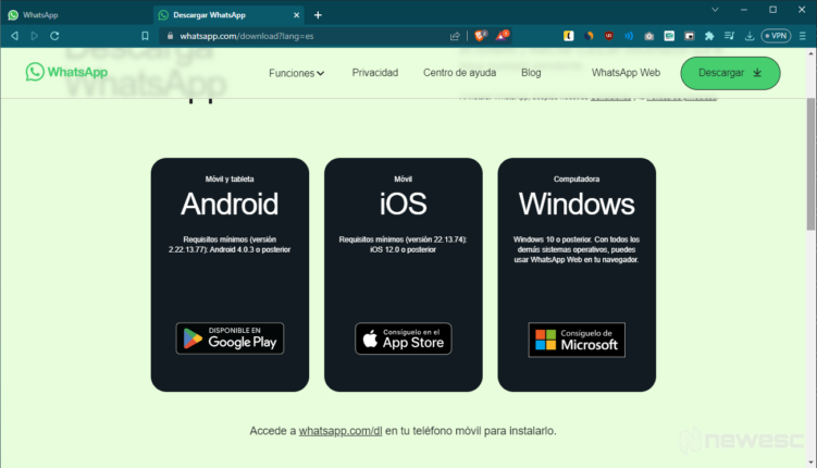 Cómo Instalar Whatsapp Para Pc Guía Completa Y Comparativa Newesc 9885