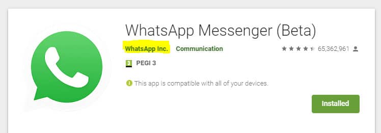 Whatsapp nombre desarrollador