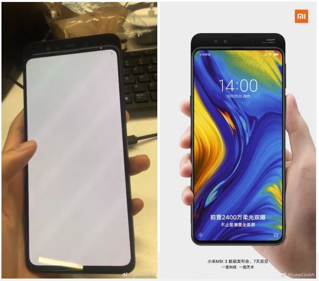 Xiaomi Mi MIx 3 pantalla cámar frontal