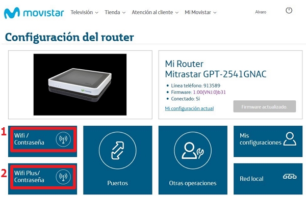 configuración del router Movistar