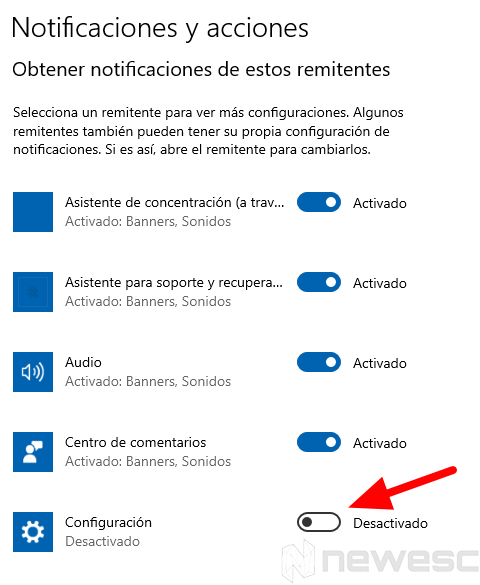 desactivar notificaciones windows 1