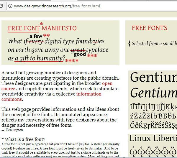 free font manifesto